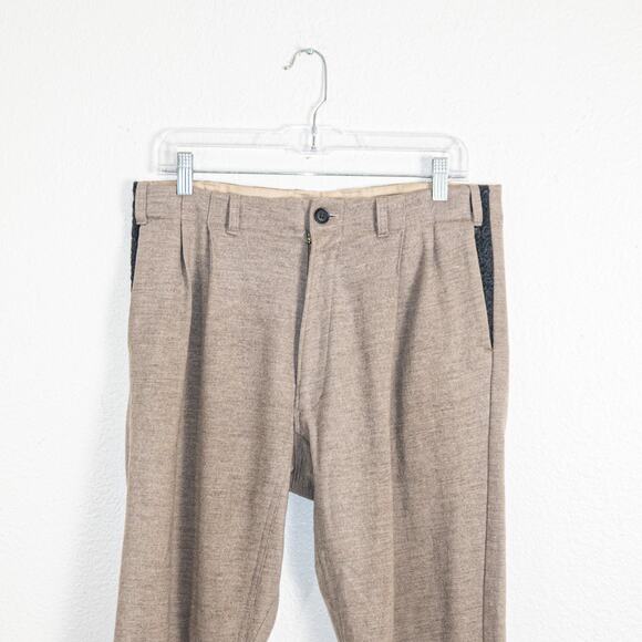 YANTOR Japan Small Wool Trouser Pants in Khaki Beige - Picture 2 of 11